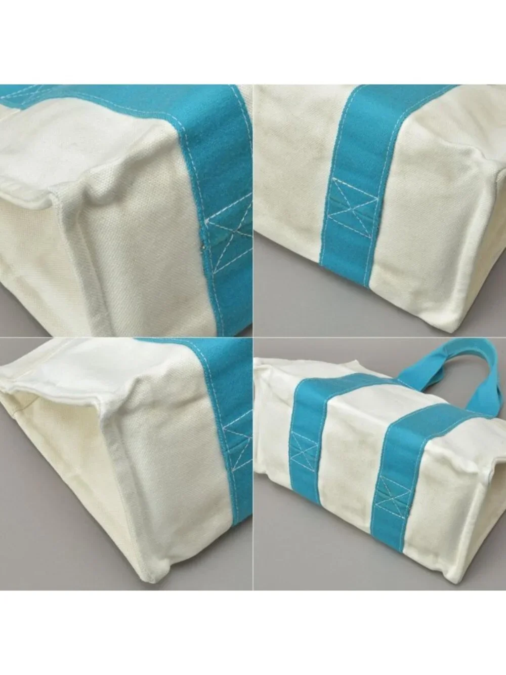 Hermes Bora PM Tote Canvas Light Blue Natural